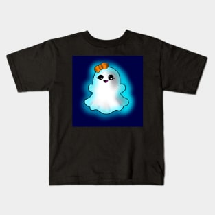 A Cute Little Ghost Girl With An Orange Bow! Kids T-Shirt